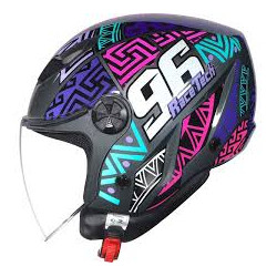CAPACETE RACE TECH PLAY ART TITANIUM/PURPLE
