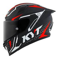 CAPACETE KYT STRIKER 2V ASPHALT BLACK/RED