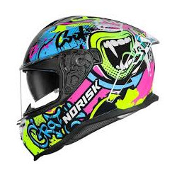 CAPACETE NORISK STRADA II WOW BLK HV/YELLOW